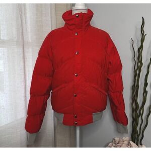 70s/80s Vintage North Face Down Puffer Coat Red Men's or Women's Size Medium
